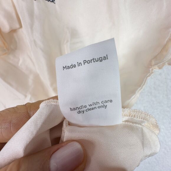 Maison Labiche Femme Fatale Silk Top Blouse Sz L Flutter Sleeve Tie Quiet Luxury - Picture 10 of 12